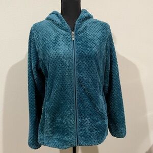 Teal Women's Fleece Zip Up Jacket/Hoodie by Arden B, Size M
